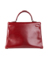 Kelly 35 Box Calf In Burgundy, back view